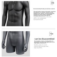 Mannequin de vitrine demi-corps en plastique pour homme, idéal pour les magasins de vêtements