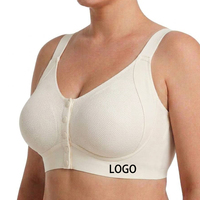 Sujetador inalámbrico SHANGBINI Ivory con broche frontal, copas de malla de nido de abeja, talla grande, top cómodo, suministro de fábrica con logotipo personalizado OEM