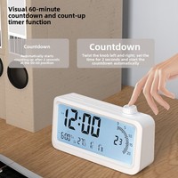 Minuteur visuel électronique, réveil, affichage LCD éclairé en plastique, chargement USB, design minimaliste moderne, usage domestique