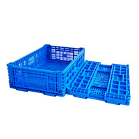 Promotion : Caisses bleues en PP perforé robustes, à mailles larges, pliables, empilables, pour fruits et légumes, Enlightenment