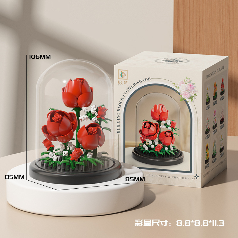 Rose 151pcs+transparent dust cover-color box