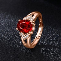 Ensemble de bijoux en cuivre plaqué or rose ACME, collier en gros, zircon rouge incrusté, halo personnalisable, accessoires de mode pour femmes