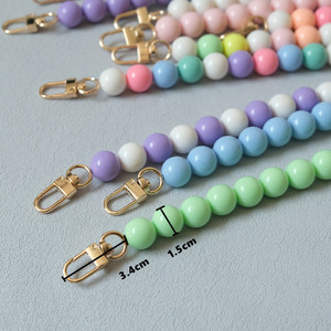 Rewin 15mm perles rondes Extender sac sangles acrylique perlé sac court chaîne sac à main sangle plastique porte-clés sac chaînes accessoires - Product Image 2