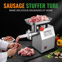 Hachoir à viande électrique professionnel 850W pour cuisine commerciale et domestique, capacité 150kg/h, idéal pour la préparation de saucisses en restaurant