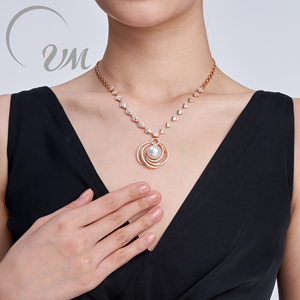 Collier en or massif 18 carats UM Jewelry, vente en gros, perle d'eau de mer naturelle, diamant, cadeau de fiançailles, fête, unisexe/hommes/femmes, best-seller - Product Image 2