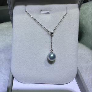 Collar de Perlas Naturales de Zhuji de 8-9 mm con Cadena en Forma de Y de Plata Pura, Estilo Elegante y Simple, Admite Dropshipping - Product Image 2