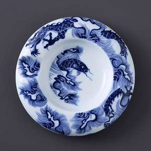 <span class=keywords><strong>Table</strong></span> <span class=keywords><strong>basse</strong></span> moderne en céramique bleu blanc cendrier porte-cigare grand ornement de salon maison style chinois Fujian - Product Image 3