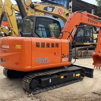 Miniexcavadora hidráulica usada original japonesa Hitachi ZX60 ZX50 de 6 toneladas con motor, caja de cambios, bomba y rodamientos de alta calidad.