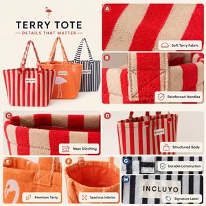 Sac fourre-tout en tissu éponge durable, impression graphique personnalisée, grande capacité, sac de pique-nique d'extérieur, respectueux de l'environnement - Product Image 6