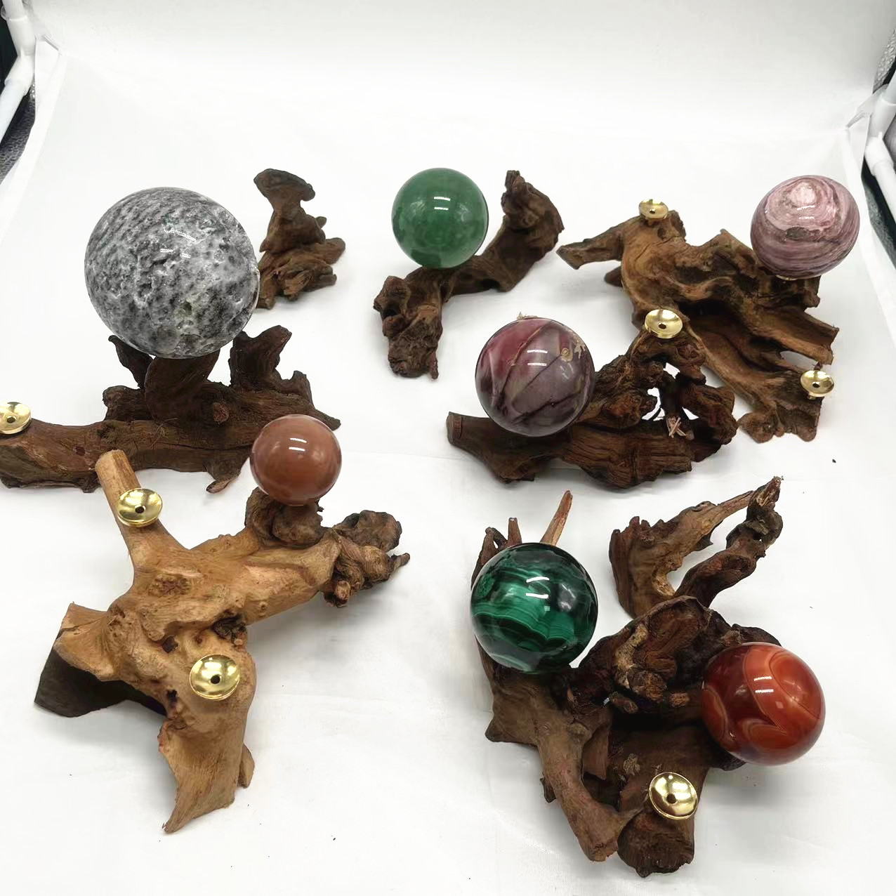 Оптовая продажа, необработанная деревянная подставка для сферы, Хрустальная подставка для сферы