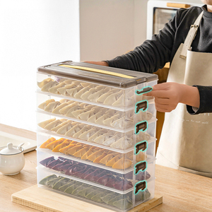 Tủ lạnh lưu trữ hộp Multilayer container lưu trữ thực phẩm nhựa không dính dưới bánh bao lưu trữ hộp với xử lý - Product Image 2