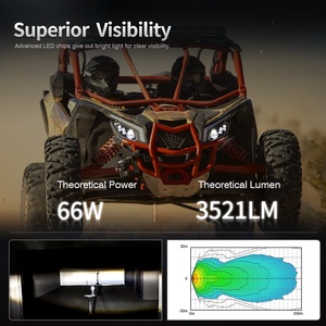 Pièces et accessoires ATV/UTV pour Can-Am <span class=keywords><strong>Maverick</strong></span> X3 XDS XRS Max Turbo R 2017-2023, phare LED 66W avec homologation DOT - Product Image 4