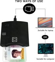 Programmeur de puce intelligente EMV SIM EID DOD USB ISO7816 Contact Common Access CAC Lecteur de carte intelligente