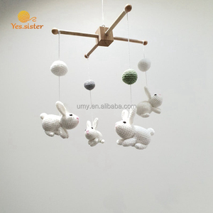 Giocattoli appesi Baby Shower bomboniere regali uncinetto Nursery farcito Bunny <span class=keywords><strong>lettino</strong></span> animale Mobile - Product Image 2