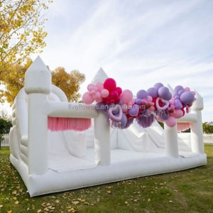Alquiler de Castillos Inflables para Fiestas, <span class=keywords><strong>Castillo</strong></span> Inflable Blanco con Tobogán Doble - Product Image 4