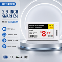 Étiquette de prix numérique électronique NFC sans batterie de 2,9 pouces pour supermarché et commerce de détail