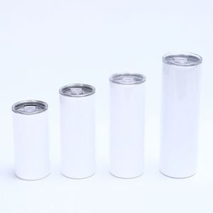 Gobelet isotherme blanc droit de 20 oz en acier inoxydable vierge pour sublimation, avec couvercle et paille, idéal pour les voyages - Product Image 5