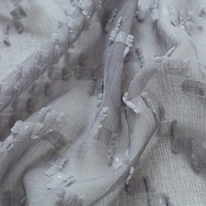 <span class=keywords><strong>Tende</strong></span> Finite Grigio Nordico in Poliestere Goffrato, Tenda Filtrante Semitrasparente in Tulle Jacquard Testurizzato Ignifugo - Product Image 3