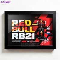 Modèle de voiture de course F1 tridimensionnel très populaire, style tendance, version encadrée en alliage, peinte à la main, art mural automobile personnalisé
