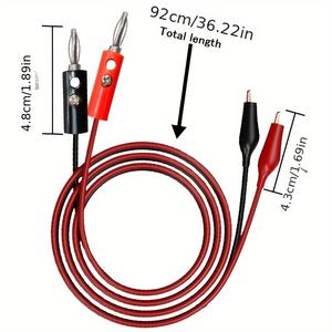 1 Par de Banana Plug para Jacaré Clipe Fio Vermelho Preto Teste Leva Cabo de Alimentação Conectando Teste Leva Equipamento Educacional - Product Image 5