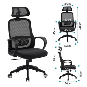 Chaise de bureau ergonomique en métal et acier, design moderne, avec appui-tête réglable, pivotante, réglable en hauteur, en tissu maillé confortable, idéale <span class=keywords><strong>pour</strong></span> <span class=keywords><strong>les</strong></span> <span class=keywords><strong>enseignants</strong></span> - Product Image 2