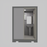 Toilettes portables modernes en conteneur, design modulaire pour l'installation dans les écoles, ateliers, appartements, hôpitaux et salles de bain