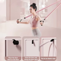 Barre de Pilates multifonctionnelle pour la maison avec bandes de résistance pour le yoga, les étirements, le dos, le tronc et l'entraînement complet du corps