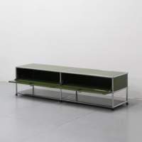 Meuble de rangement modulaire vintage en acier inoxydable, étagère de présentation multi-niveaux pour entrée, mobilier minimaliste anti-rouille