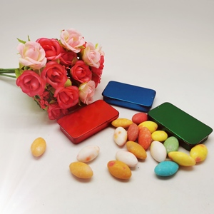 Tin Box Easy Open Sliding Lid Tin Can Plain Color Band-aid Mints Storage Packaging Box Rectangular Metal Tin Box For Packing Cigarette