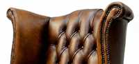 Fauteuil d'angle classique en cuir marron, capitonné, gonflable et réglable, avec rembourrage en mousse, pour mobilier de maison