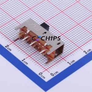SS23H37L4 Slide Switch Through hole Component (THT) Switch Double Pole Three Throw Rectangle Pin Header PC Pin 19.5mm - Product Image 1