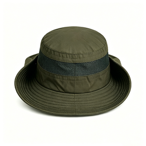 Chapeau de safari Boonie d'été de haute qualité à séchage rapide, à large bord, avec fermeture latérale à pression, bande en maille ventilée, logo brodé personnalisé, léger et anti-UV - Product Image 2