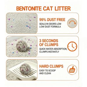 Litière pour chat à agglomération rapide, Bentonite, faible teneur en poussière, sable sanitaire, litière sanitaire pour chats, service OEM - Product Image 3