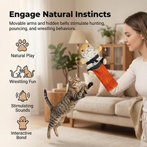 Gant de combat interactif pour chat avec manchon de protection pour le bras, jouet marionnette pour un jeu sûr avec les chatons et les chats adultes - Product Image 3