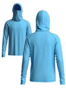 UPF 50+ Quick Dry Fishing Shirt Long Sleeve Sun Protection Hoodie Men's Sublimation Fishing Shirt With Face Mask For Outdoor