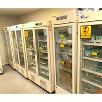 Congélateur vertical commercial à porte vitrée avec refroidissement par air et compresseur, sans givre