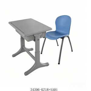 Adjustable Height School Desk And <b>Chair</b> With Blue Top And Metal Frame For Child Use Model 34396-KZ18 - Product Image 1