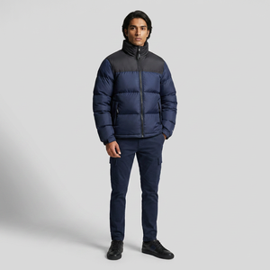Doudoune matelassée personnalisée de haute qualité en toile réversible, grande taille, chaude, confortable, coupe-vent, résistante au froid, avec fermeture éclair, service OEM - Product Image 1