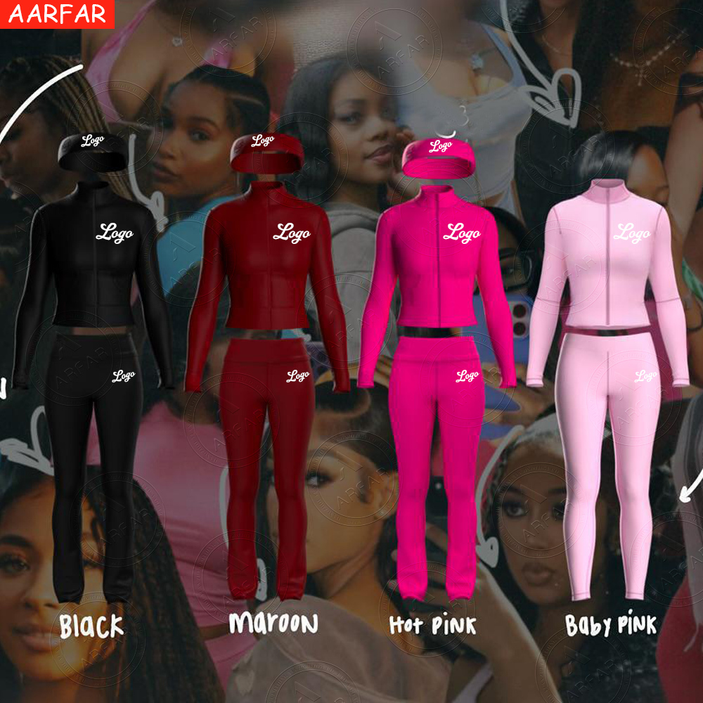 Women's Gym Pink Activewear Set Wholesale Nylon Sportswear Jacket and Fit Leggings Pants Yoga Sets Fitness Women
