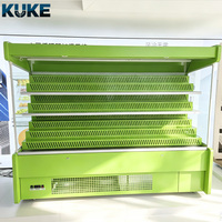 Fabrieksdirect luchtgordijnkoeler met ingebouwde LED-verlichting, eenvoudig te reinigen, voor de presentatie van fruit, kaas en koude gerechten