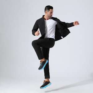 ชุดเสื้อแจ็คเก็ตกันลมผ้าไนลอนนิ่มสำหรับวิ่งกางเกงวอร์มผ้าไนลอน - Product Image 6