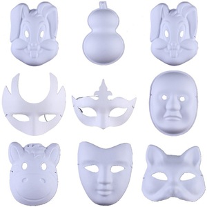 Masques blancs en papier bricolage créer un artisanat artistique à partir de costumes de théâtre et d'halloween mascarade de fête jouet de peinture pour enfants - Product Image 2