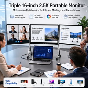 <span class=keywords><strong>Monitor</strong></span> Portatile da 15,6 Pollici, Aggiornamento Triplo Schermo da 16 Pollici in Lega di Alluminio, IPS Visibile alla Luce Solare, Estensore per Laptop con Triplo Schermo - Product Image 2