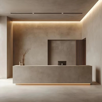 Bureau d'accueil élégant en marbre artificiel blanc et gris, comptoir professionnel pour hall d'entreprise et réception