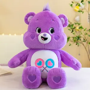 Fluffy Cute Bunte Teddybär Plüschtiere Komfort Schlaf puppe Regenbogen pflege Gefüllte Plüsch bären spielzeug für Kinder