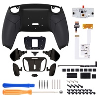 Kit de modification pour manette PS5, poignée en caoutchouc noir, kit de remapage RISE4 V3 avec carte de remapage, bouton arrière, coque arrière