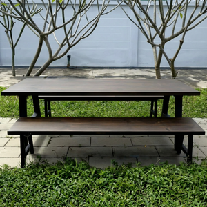 Modern Design Alder Wood <b>Table</b> with <b>Folding</b> Steel Legs for Hotel <b>Dining</b> Workshop Use - Product Image 2