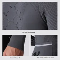 Ensemble de cyclisme pour vélo de route automne-hiver unisexe, respirant, à séchage rapide, anti-humidité, en nylon/cachemire, manches longues, vêtements de sport
