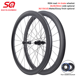 Juego de Ruedas de <span class=keywords><strong>Bicicleta</strong></span> de Carretera de Carbono Ligero para Freno de Llanta con Buje Ratchet 36T V-Brake SA-RS04 - Product Image 1