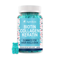 Gummies à la biotine, vitamines, collagène, kératine, compléments alimentaires pour la croissance des cheveux, de la peau et des ongles